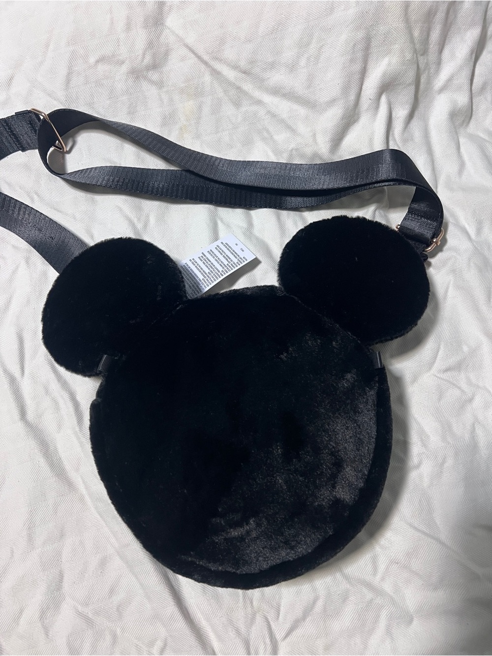 Disney Parks Mickey Mouse
Head Happily Ever After Plush Crossbody Black Bag